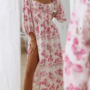 Hello Molly Pink Floral Long Sleeve Dress